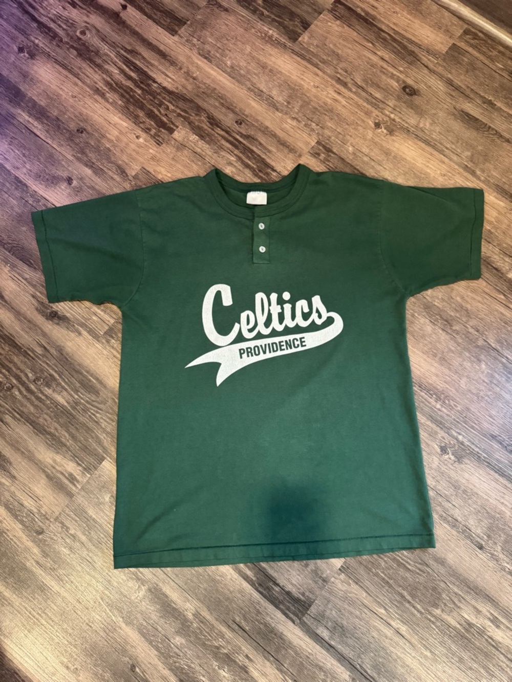 Vintage Single Stitch Celtics Providence #25 Henley Green Shirt Men’s XL